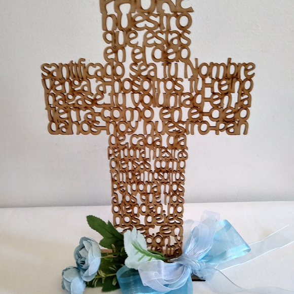 Cruz Padre Nuestro Centro de mesa Bautizo, Primera Comunión Cross Holy communion - Picture 6 of 13